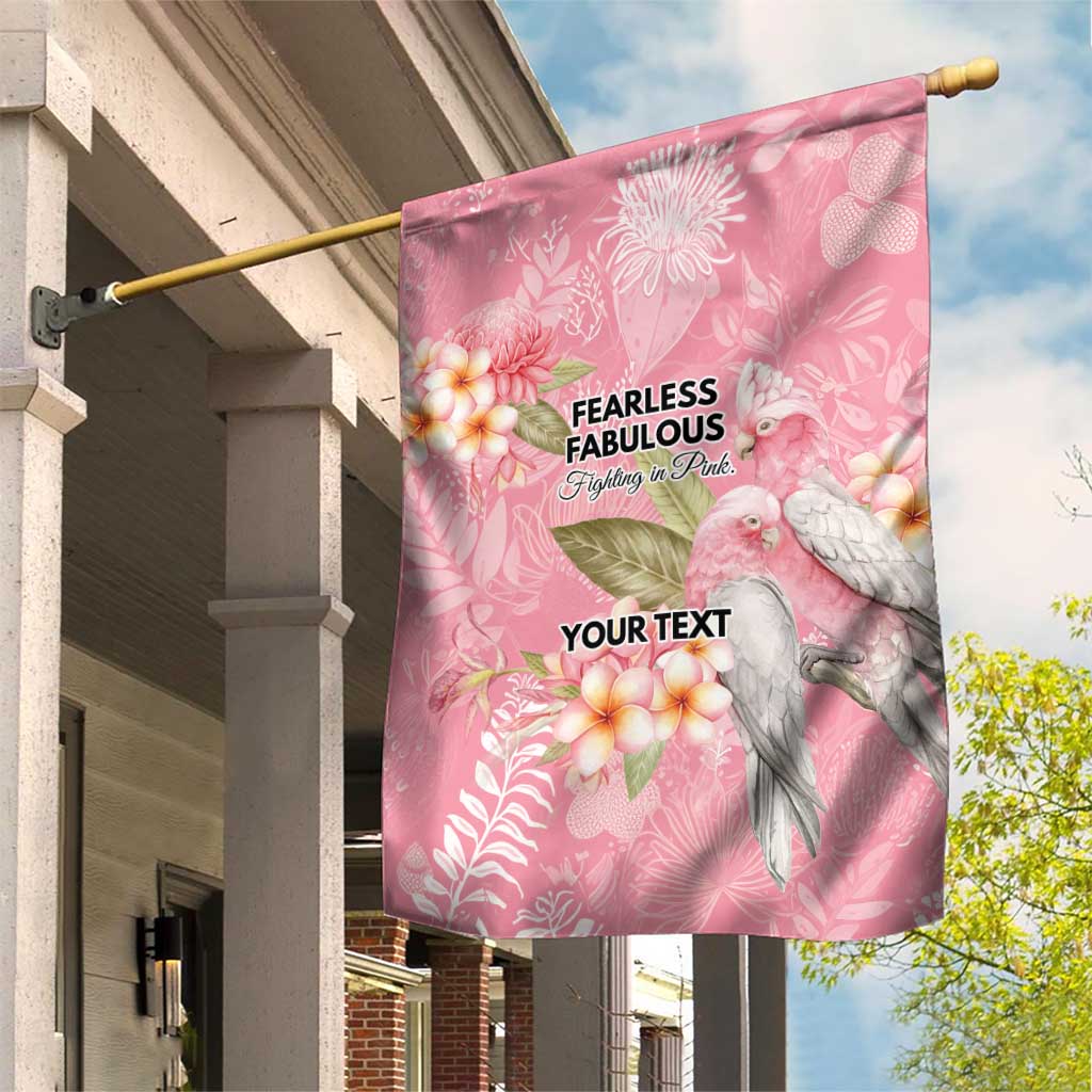 Personalised Galah Cockatoo Fighting in Pink Garden Flag Australian Breast Cancer Spirit - Vibe Hoodie