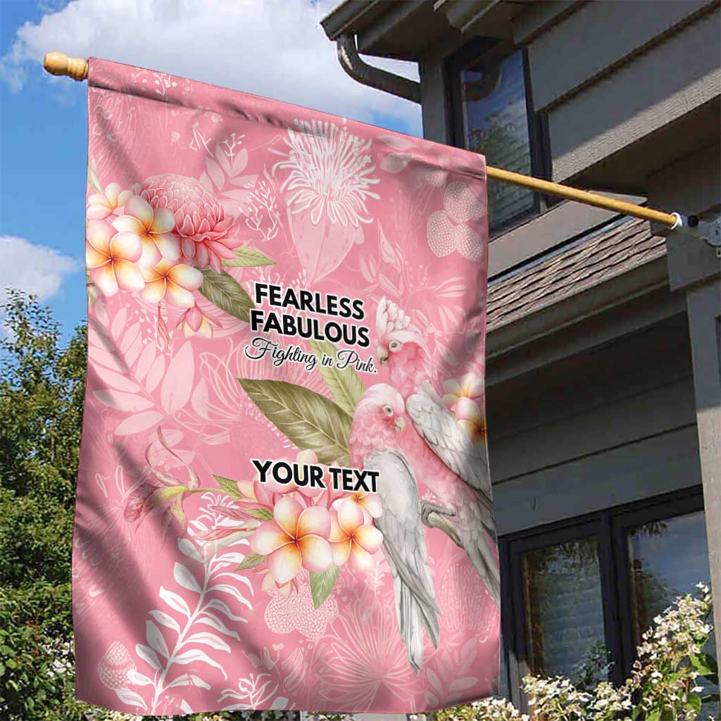 Personalised Galah Cockatoo Fighting in Pink Garden Flag Australian Breast Cancer Spirit - Vibe Hoodie