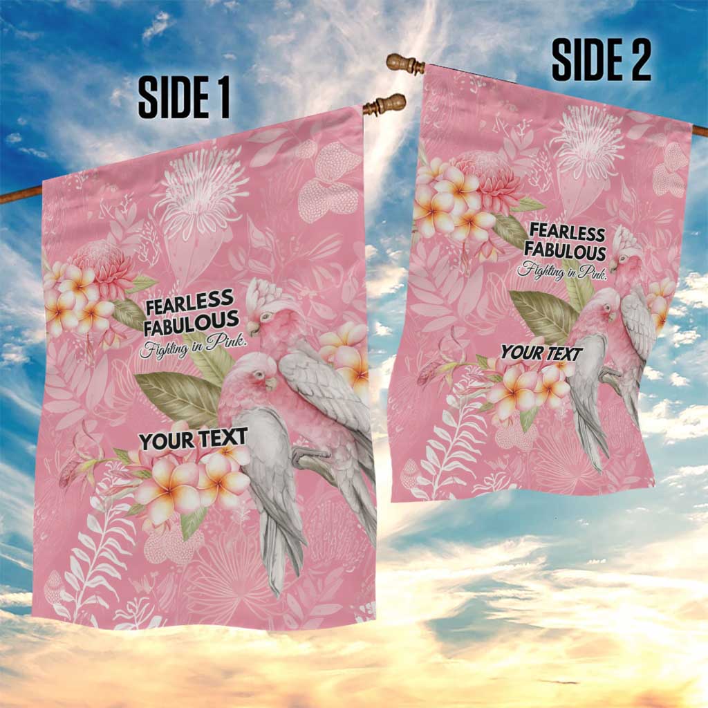 Personalised Galah Cockatoo Fighting in Pink Garden Flag Australian Breast Cancer Spirit - Vibe Hoodie