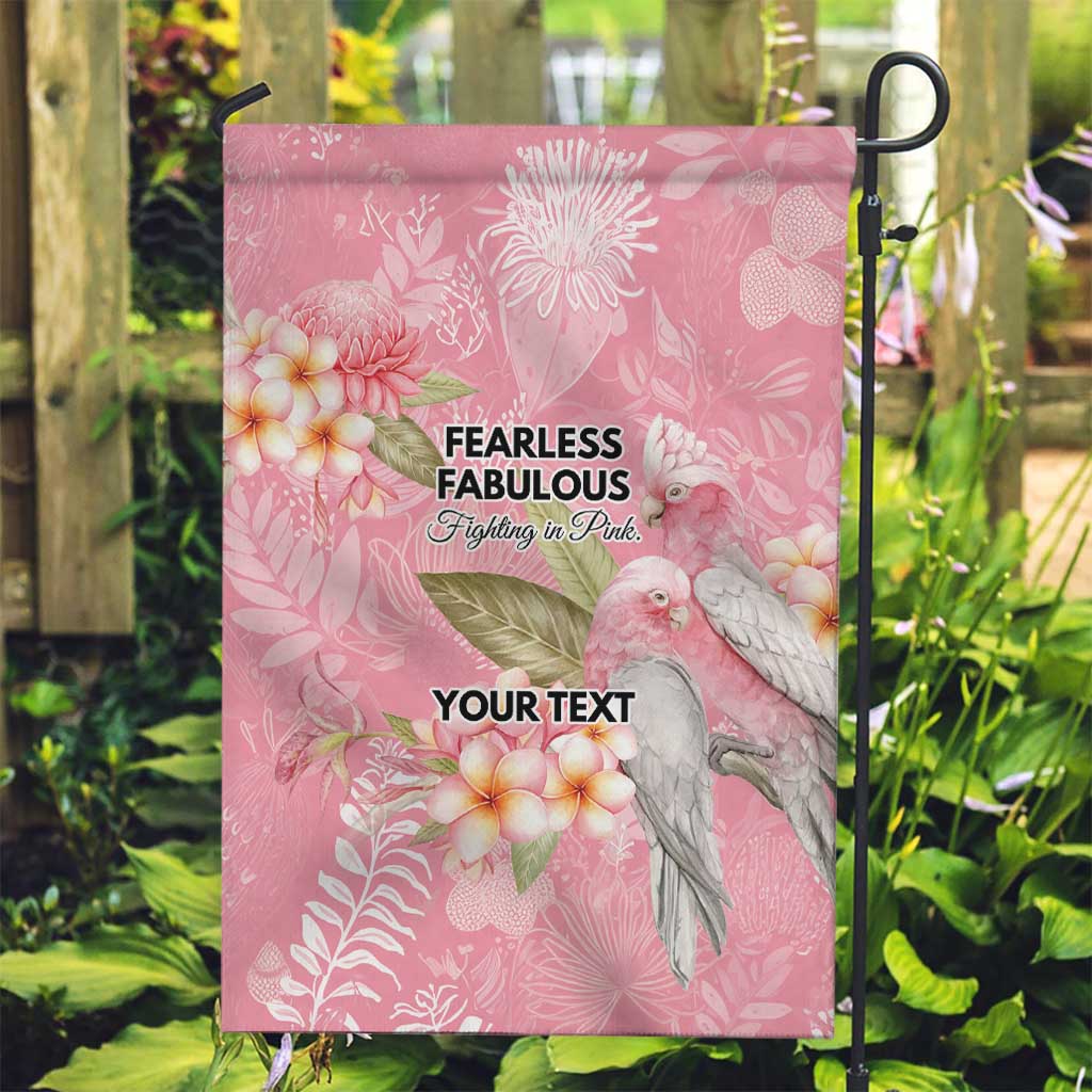 Personalised Galah Cockatoo Fighting in Pink Garden Flag Australian Breast Cancer Spirit - Vibe Hoodie