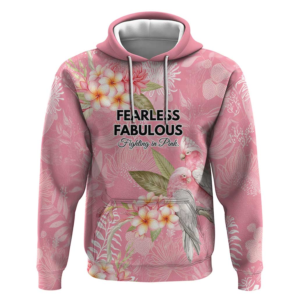 Personalised Galah Cockatoo Fighting in Pink Hoodie Australian Breast Cancer Spirit - Vibe Hoodie