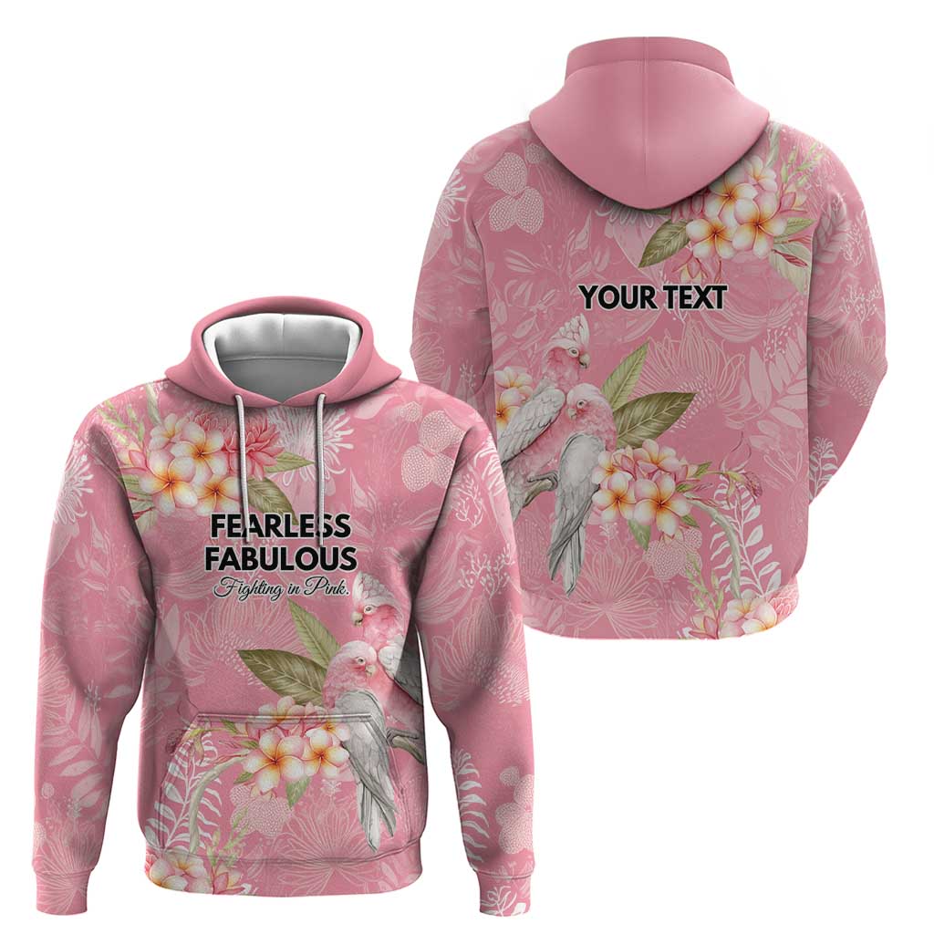 Personalised Galah Cockatoo Fighting in Pink Hoodie Australian Breast Cancer Spirit - Vibe Hoodie