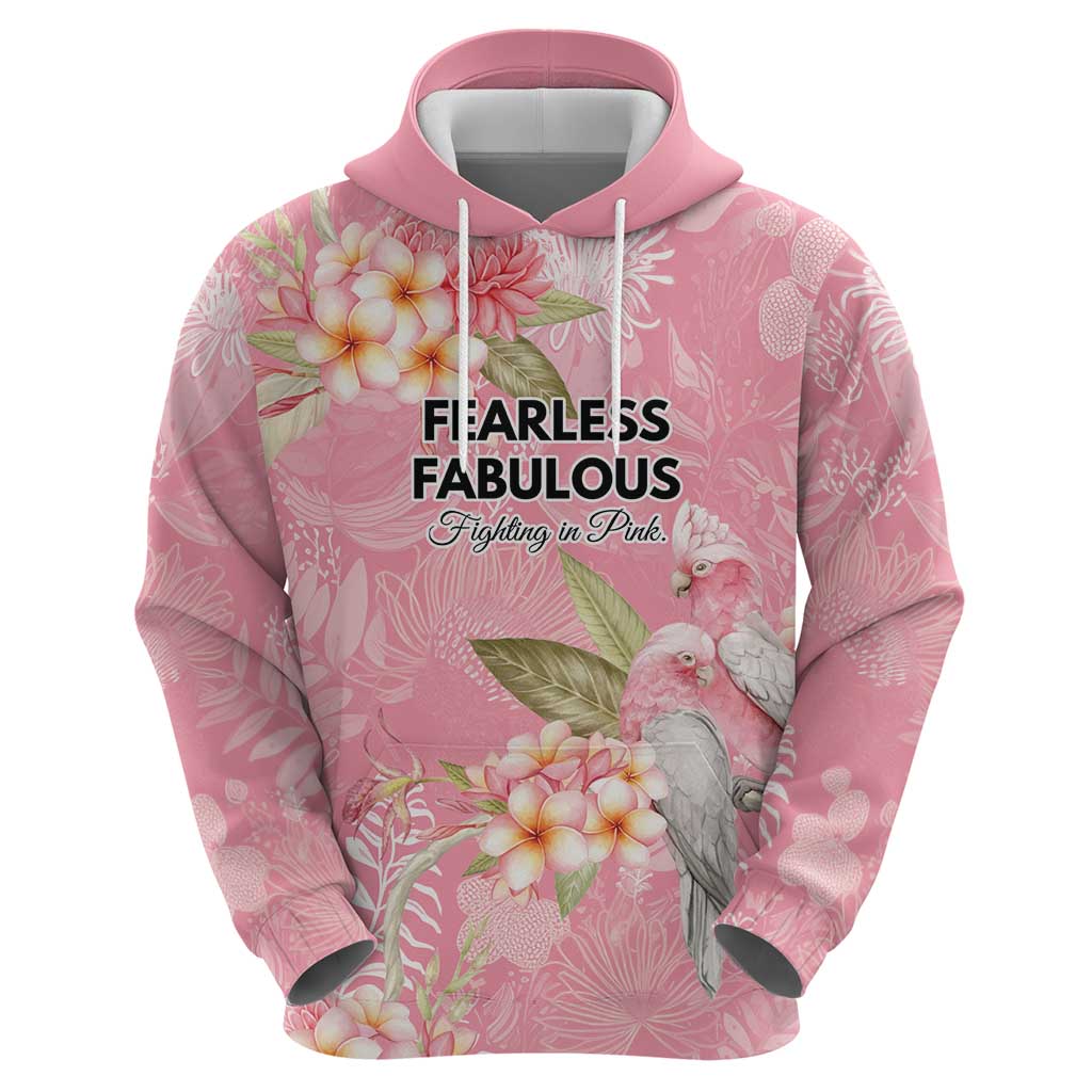Personalised Galah Cockatoo Fighting in Pink Hoodie Australian Breast Cancer Spirit - Vibe Hoodie