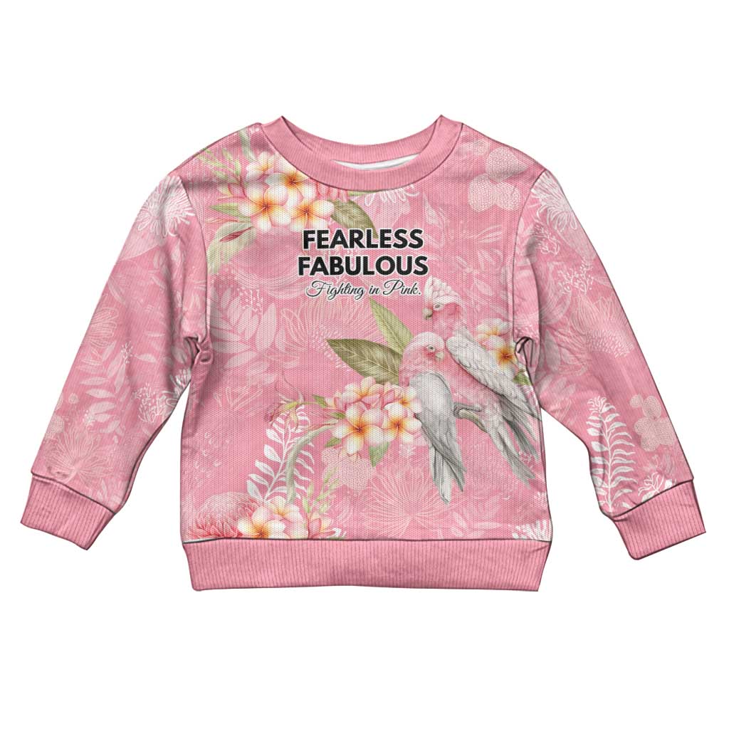 Personalised Galah Cockatoo Fighting in Pink Kid Ugly Christmas Sweater Australian Breast Cancer Spirit - Vibe Hoodie