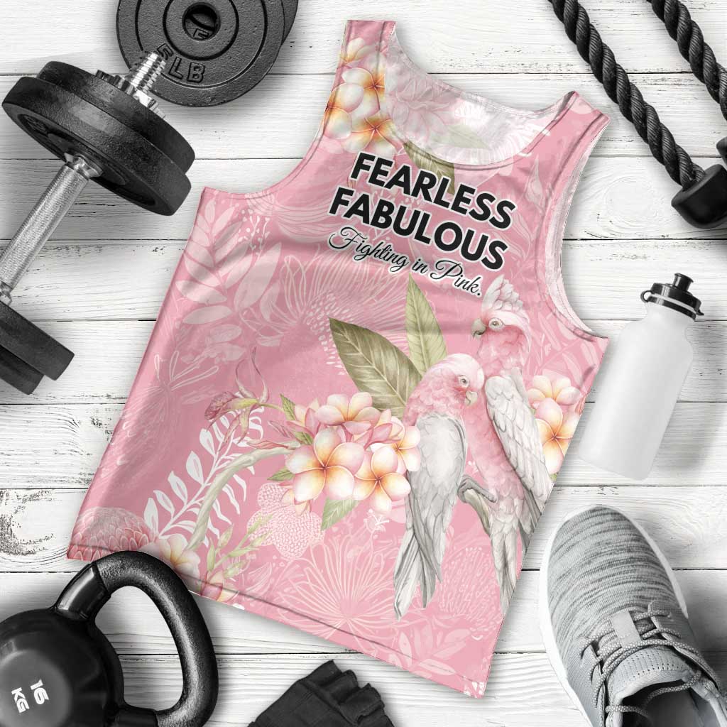 Personalised Galah Cockatoo Fighting in Pink Men Tank Top Australian Breast Cancer Spirit - Vibe Hoodie