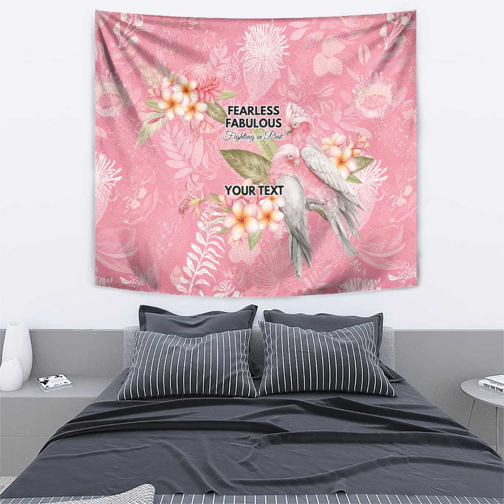 Personalised Galah Cockatoo Fighting in Pink Tapestry Australian Breast Cancer Spirit - Vibe Hoodie
