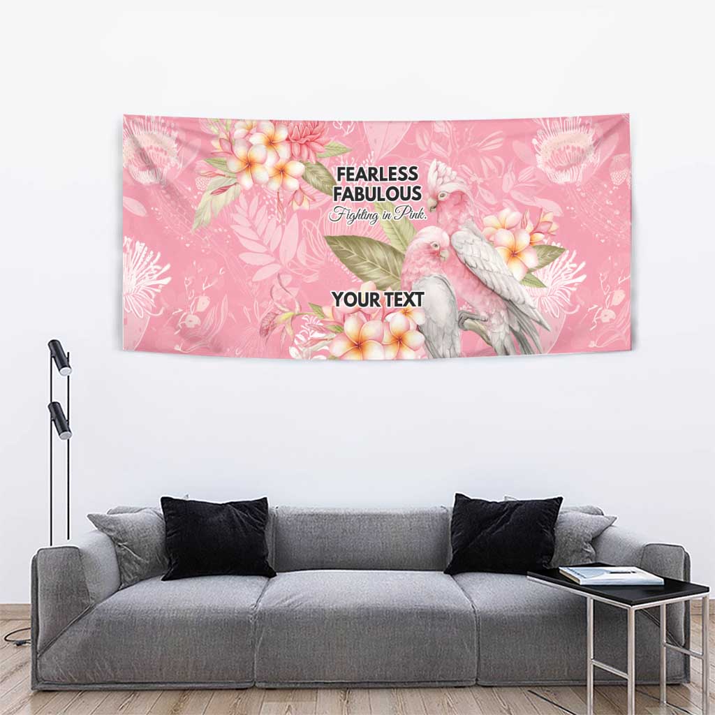 Personalised Galah Cockatoo Fighting in Pink Tapestry Australian Breast Cancer Spirit - Vibe Hoodie