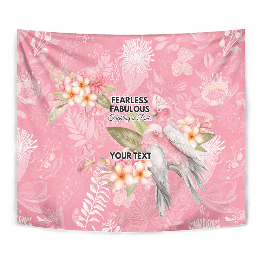 Personalised Galah Cockatoo Fighting in Pink Tapestry Australian Breast Cancer Spirit - Vibe Hoodie
