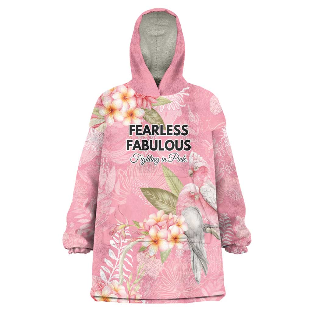 Personalised Galah Cockatoo Fighting in Pink Wearable Blanket Hoodie Australian Breast Cancer Spirit - Vibe Hoodie