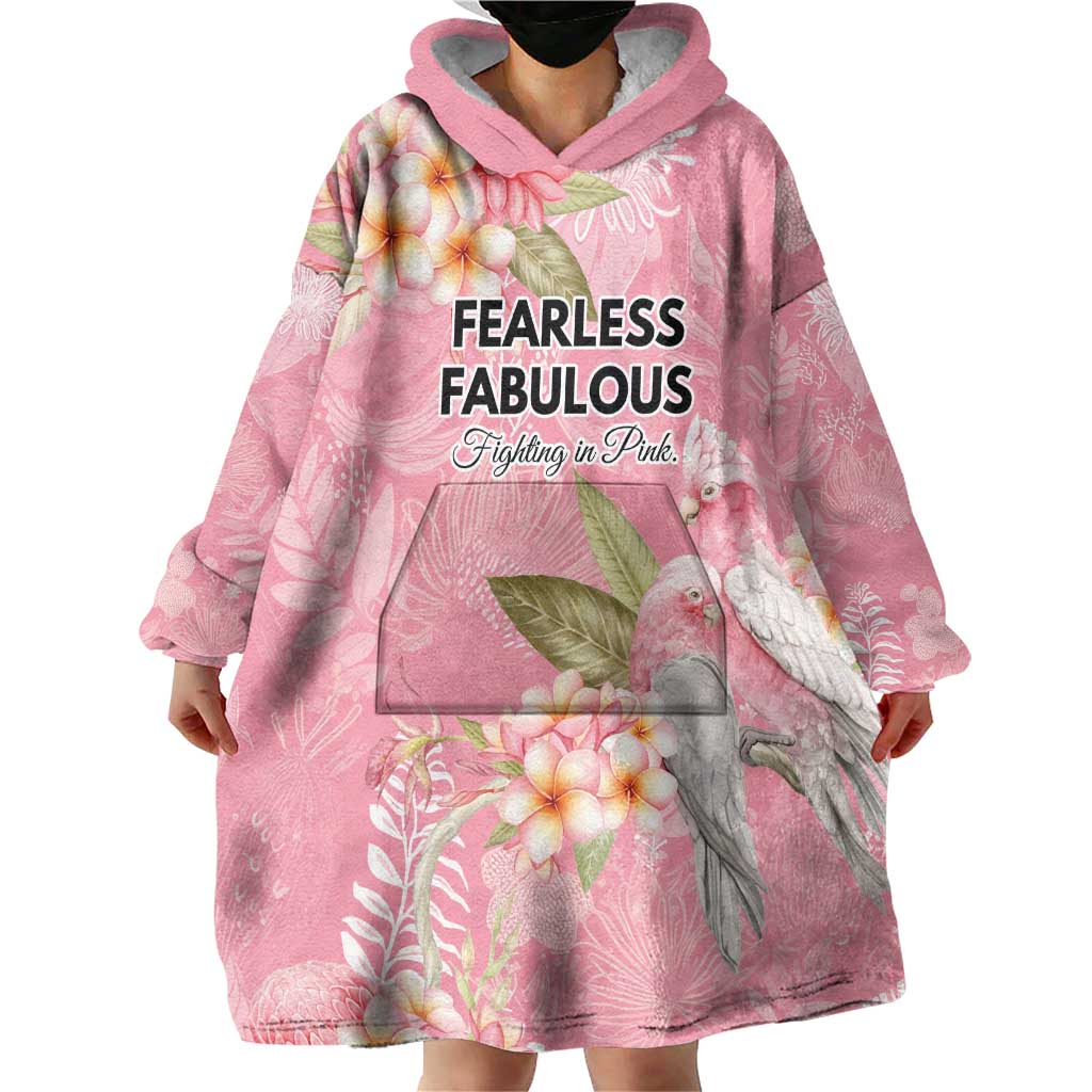 Personalised Galah Cockatoo Fighting in Pink Wearable Blanket Hoodie Australian Breast Cancer Spirit - Vibe Hoodie