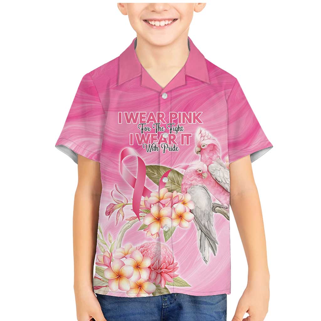 Personalised I Wear Pink For The Fight Family Matching Mermaid Dress and Hawaiian Shirt Australian Breast Cancer Spirit - Vibe Hoodie