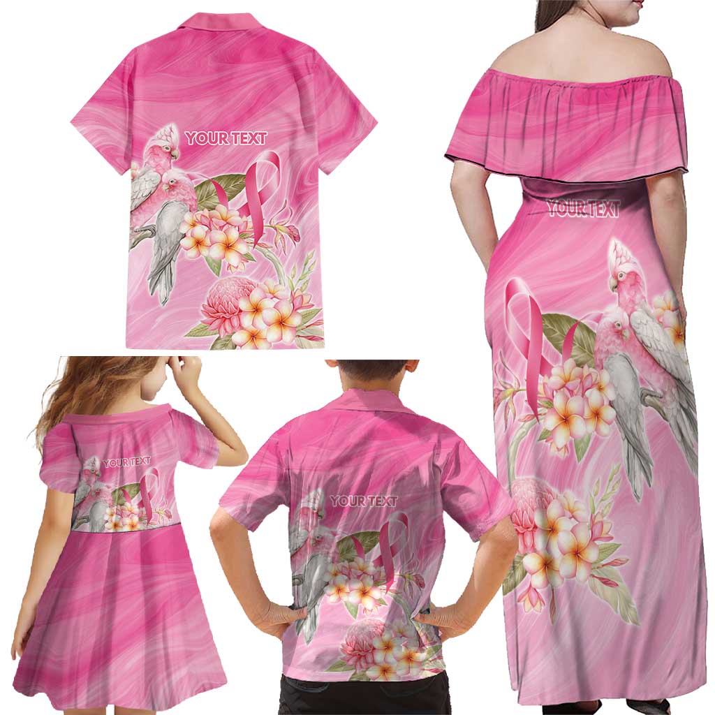 Personalised I Wear Pink For The Fight Family Matching Off Shoulder Maxi Dress and Hawaiian Shirt Australian Breast Cancer Spirit - Vibe Hoodie