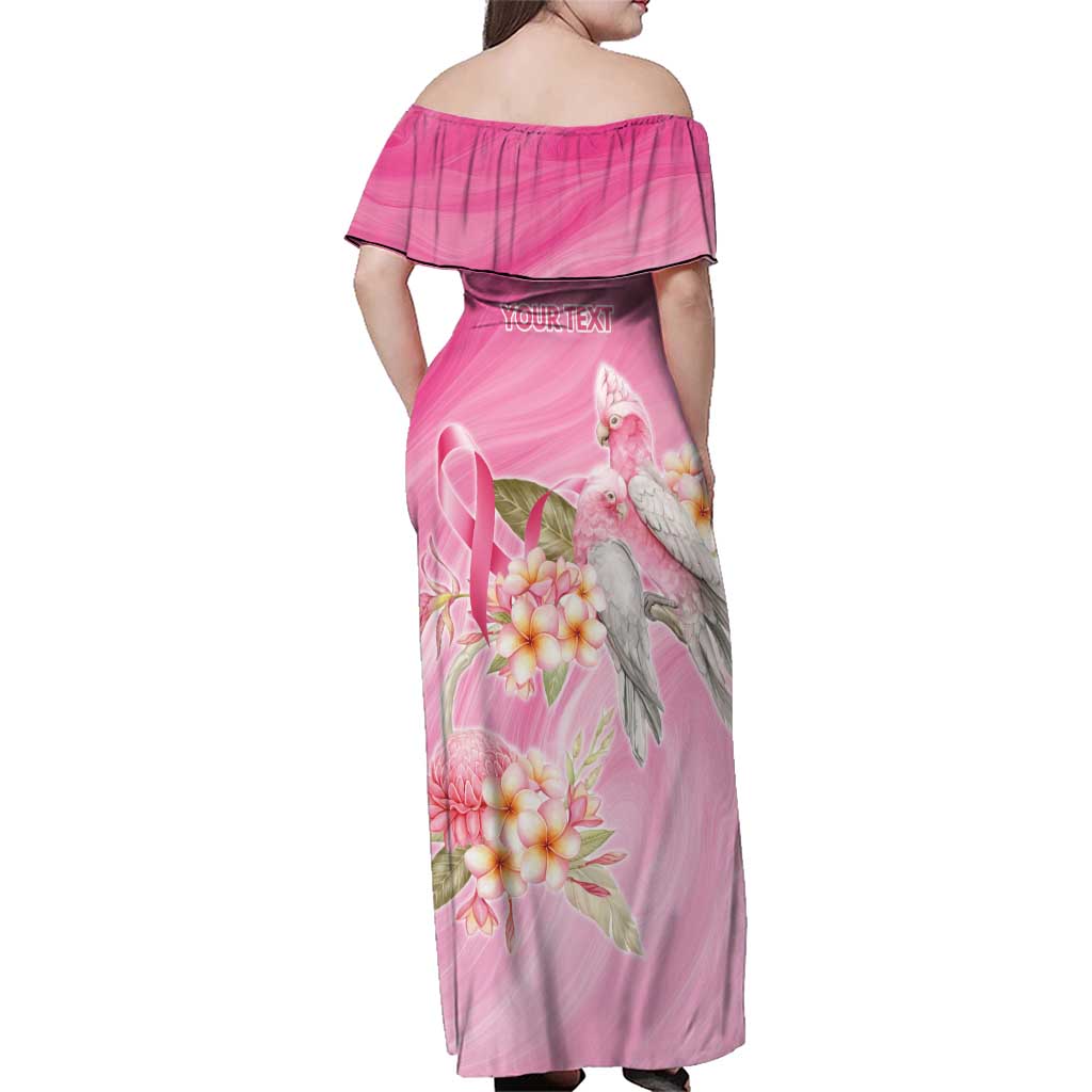 Personalised I Wear Pink For The Fight Family Matching Off Shoulder Maxi Dress and Hawaiian Shirt Australian Breast Cancer Spirit - Vibe Hoodie