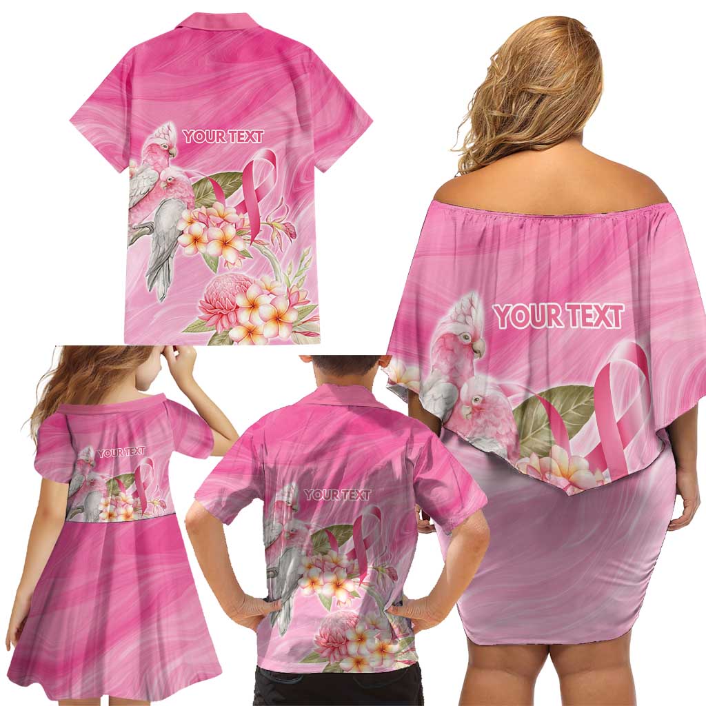 Personalised I Wear Pink For The Fight Family Matching Off Shoulder Short Dress and Hawaiian Shirt Australian Breast Cancer Spirit - Vibe Hoodie