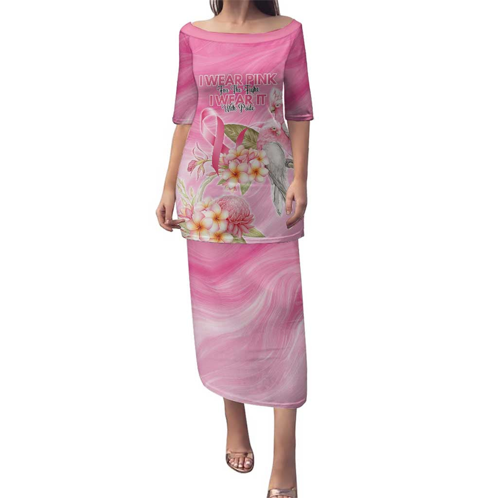 Personalised I Wear Pink For The Fight Family Matching Puletasi and Hawaiian Shirt Australian Breast Cancer Spirit - Vibe Hoodie