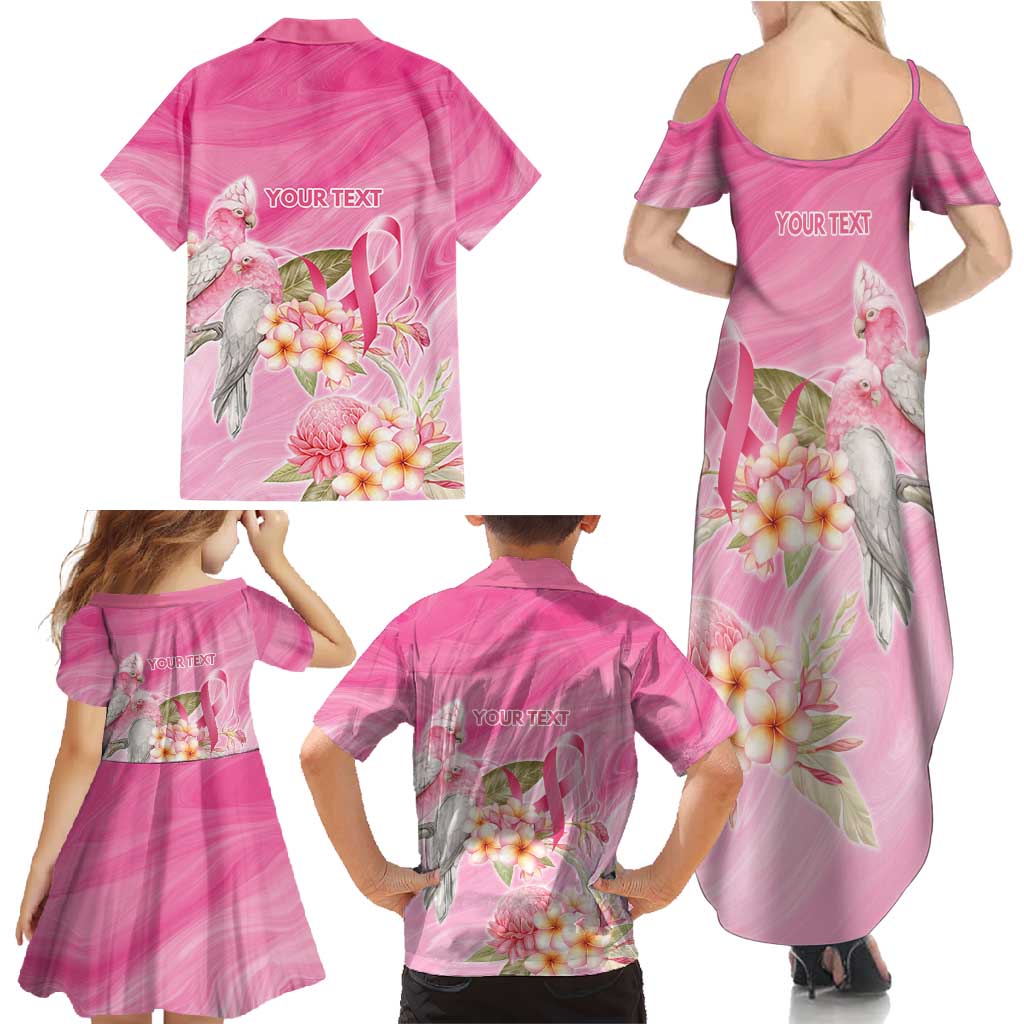 Personalised I Wear Pink For The Fight Family Matching Summer Maxi Dress and Hawaiian Shirt Australian Breast Cancer Spirit - Vibe Hoodie