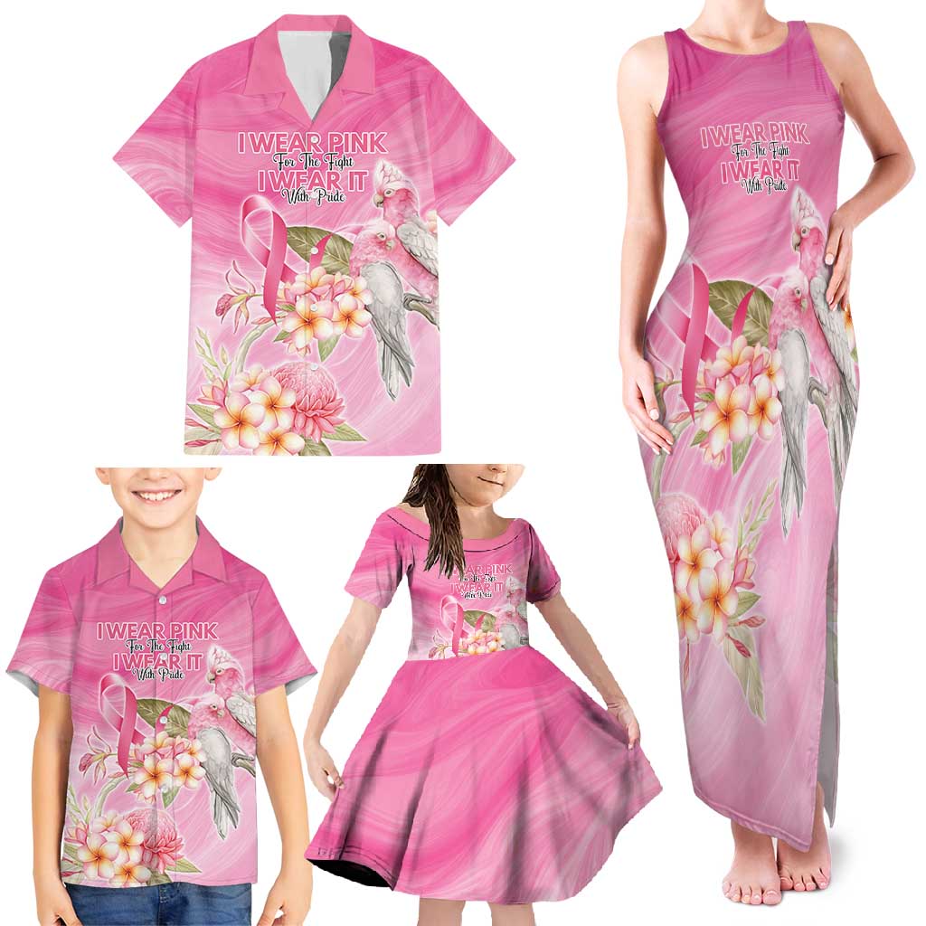 Personalised I Wear Pink For The Fight Family Matching Tank Maxi Dress and Hawaiian Shirt Australian Breast Cancer Spirit - Vibe Hoodie
