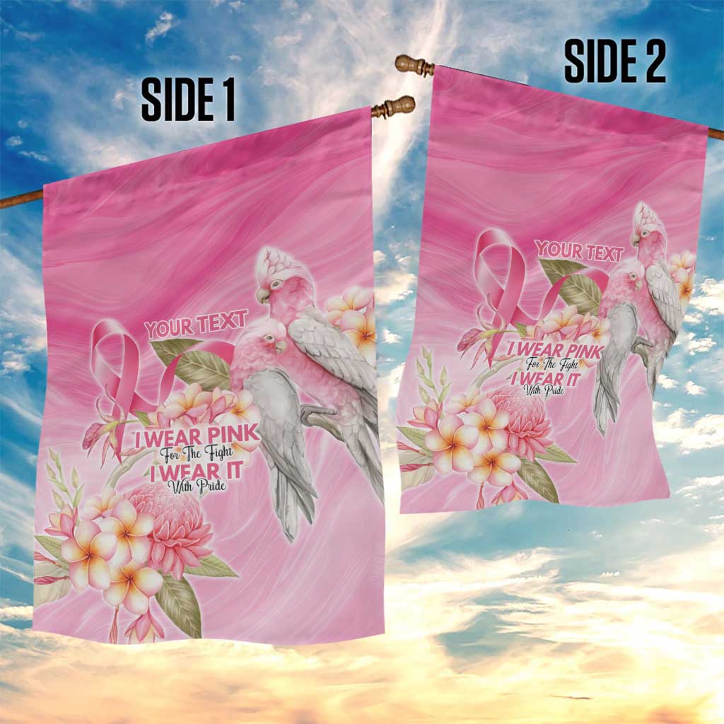 Personalised I Wear Pink For The Fight Garden Flag Australian Breast Cancer Spirit - Vibe Hoodie
