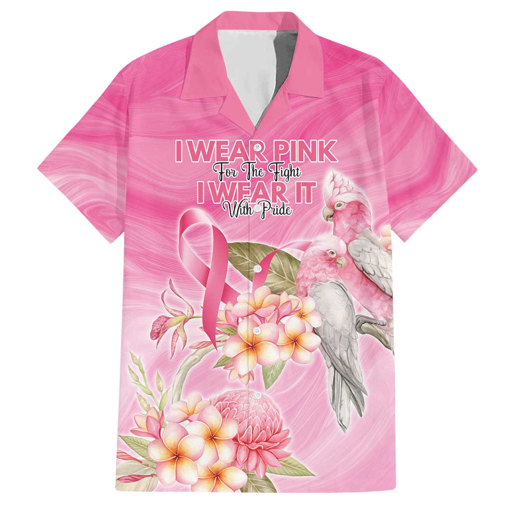Personalised I Wear Pink For The Fight Hawaiian Shirt Australian Breast Cancer Spirit - Vibe Hoodie