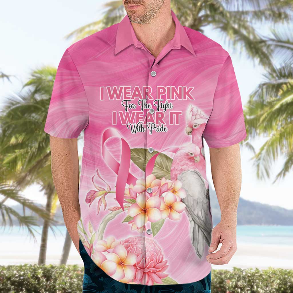 Personalised I Wear Pink For The Fight Hawaiian Shirt Australian Breast Cancer Spirit - Vibe Hoodie