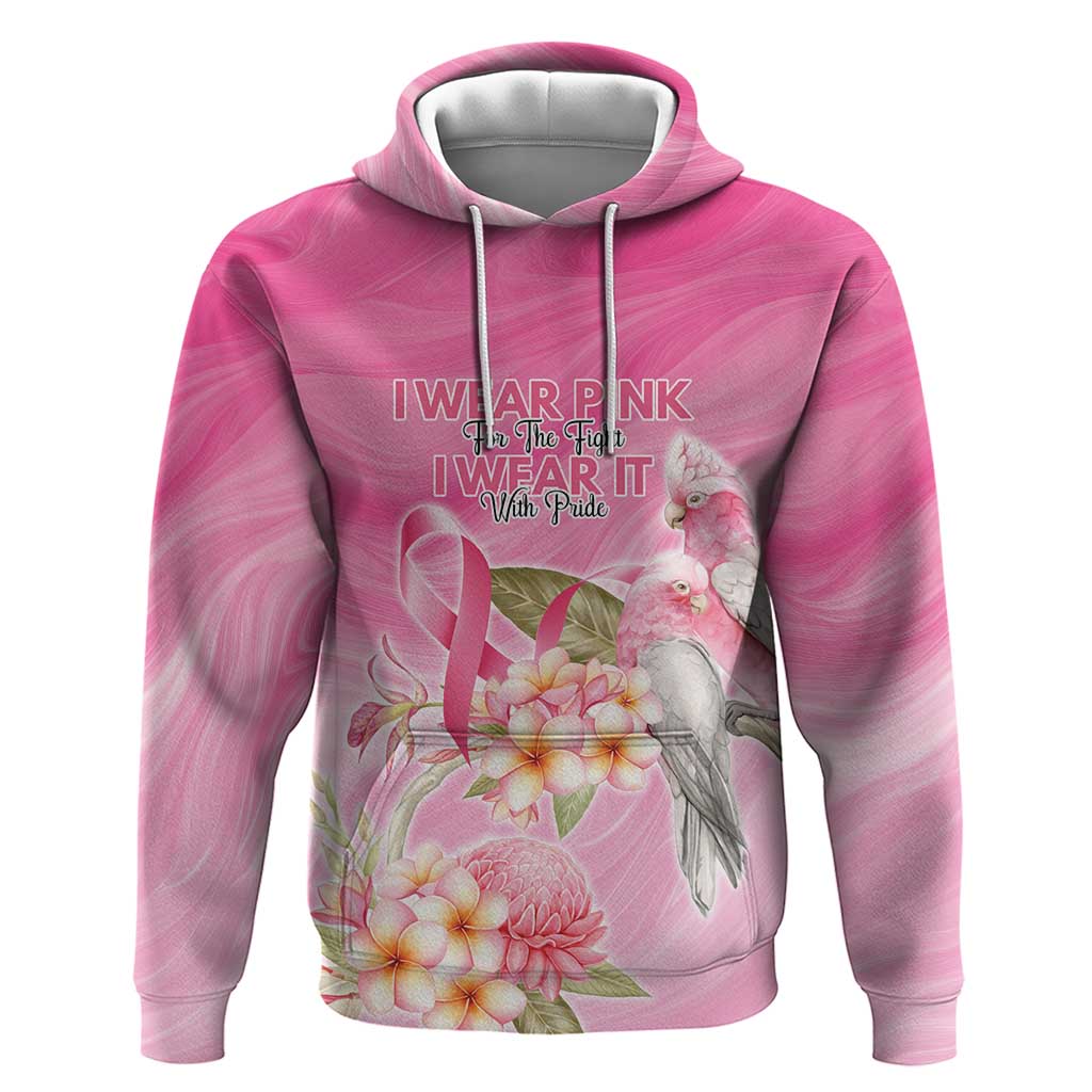 Personalised I Wear Pink For The Fight Hoodie Australian Breast Cancer Spirit - Vibe Hoodie