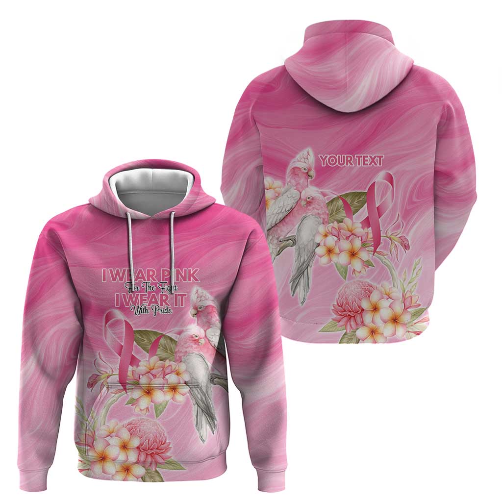 Personalised I Wear Pink For The Fight Hoodie Australian Breast Cancer Spirit - Vibe Hoodie