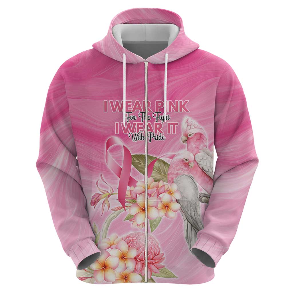 Personalised I Wear Pink For The Fight Hoodie Australian Breast Cancer Spirit - Vibe Hoodie