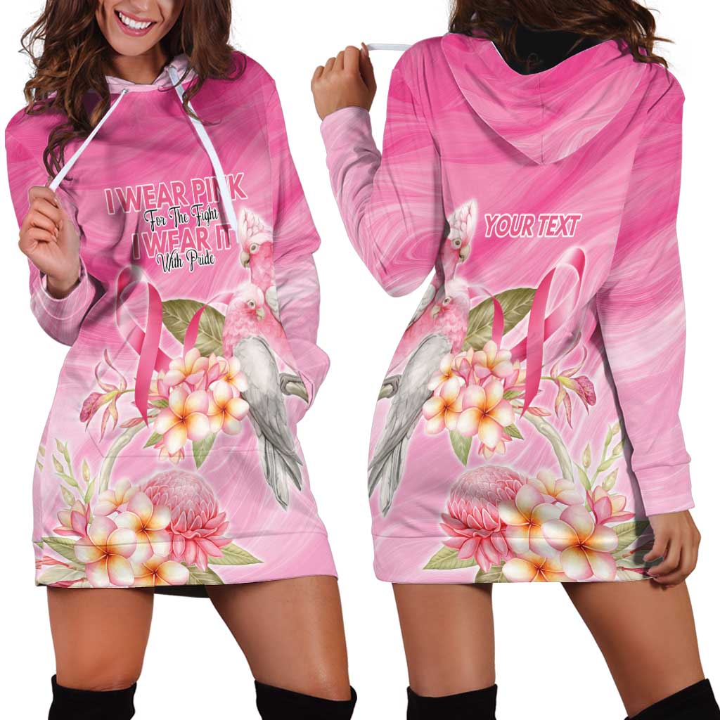 Personalised I Wear Pink For The Fight Hoodie Dress Australian Breast Cancer Spirit - Vibe Hoodie