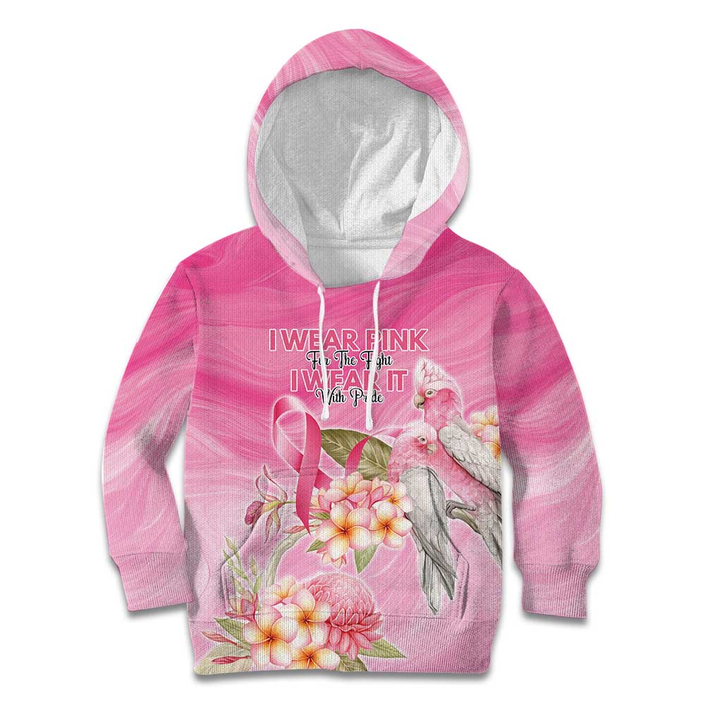 Personalised I Wear Pink For The Fight Kid Hoodie Australian Breast Cancer Spirit - Vibe Hoodie