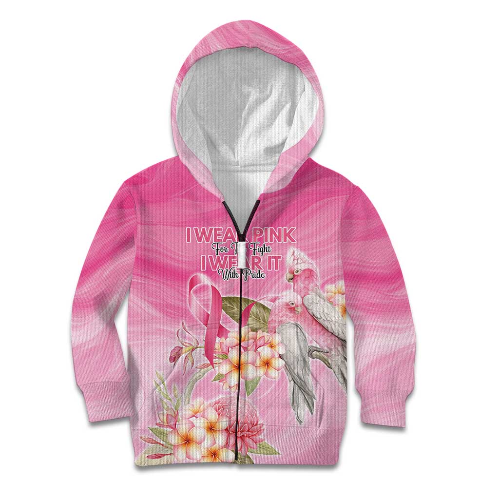 Personalised I Wear Pink For The Fight Kid Hoodie Australian Breast Cancer Spirit - Vibe Hoodie