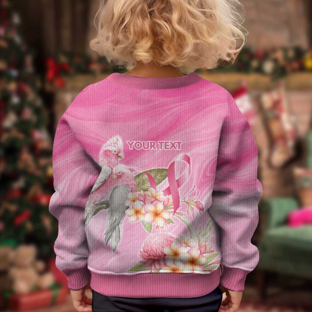 Personalised I Wear Pink For The Fight Kid Ugly Christmas Sweater Australian Breast Cancer Spirit - Vibe Hoodie