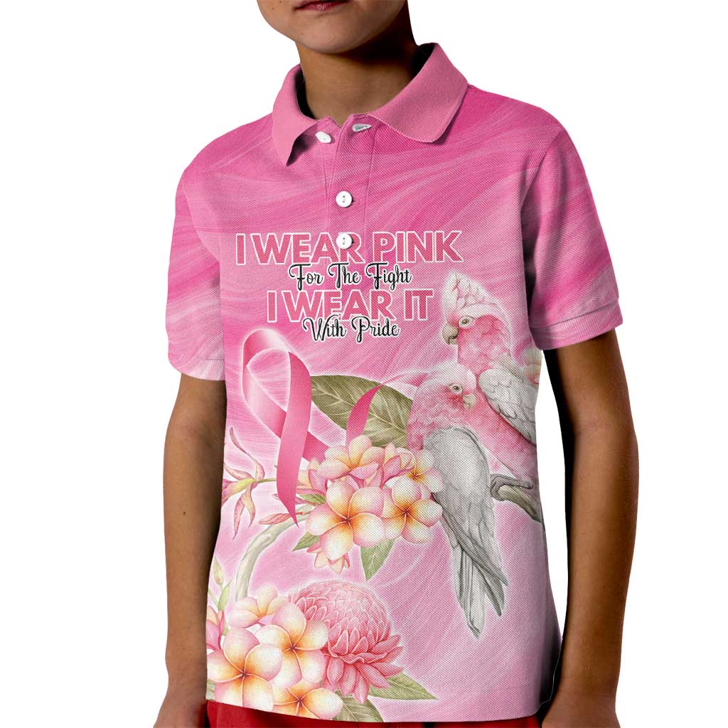 Personalised I Wear Pink For The Fight Kid Polo Shirt Australian Breast Cancer Spirit - Vibe Hoodie