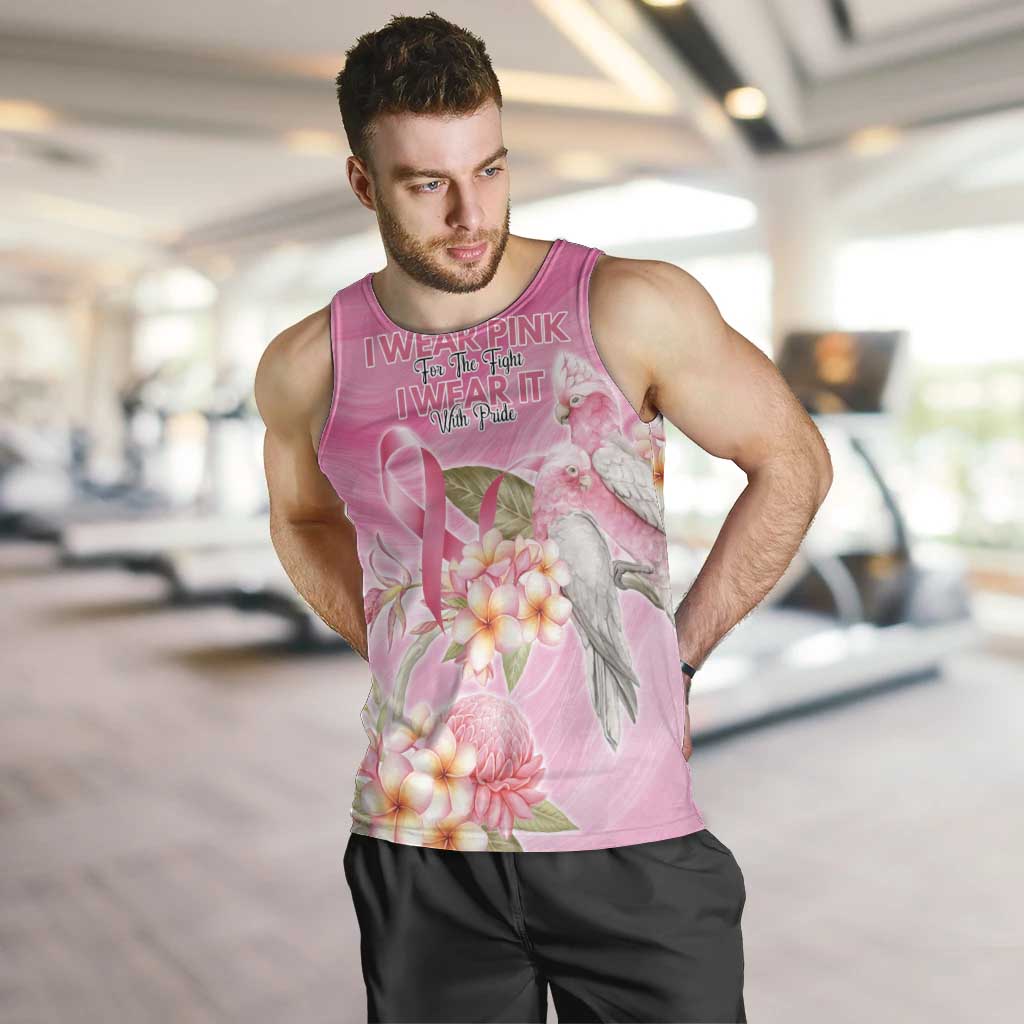 Personalised I Wear Pink For The Fight Men Tank Top Australian Breast Cancer Spirit - Vibe Hoodie