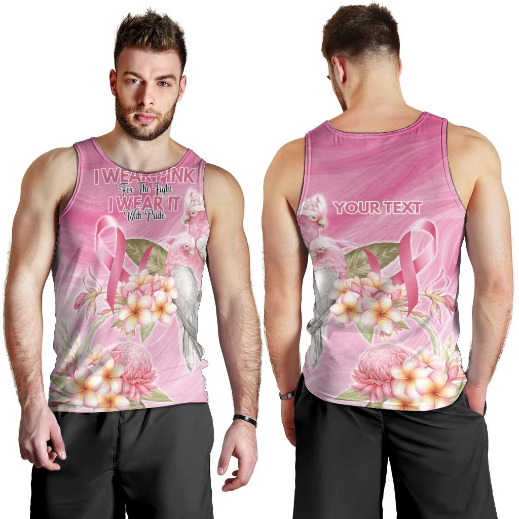 Personalised I Wear Pink For The Fight Men Tank Top Australian Breast Cancer Spirit - Vibe Hoodie