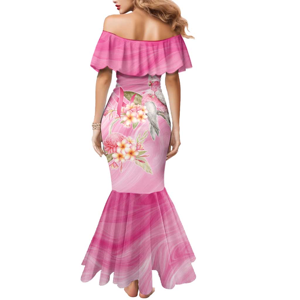 Personalised I Wear Pink For The Fight Mermaid Dress Australian Breast Cancer Spirit - Vibe Hoodie