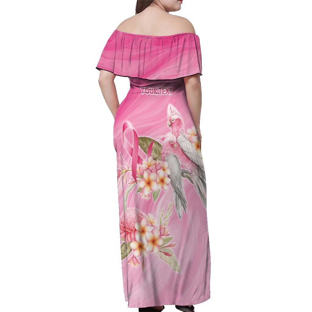 Personalised I Wear Pink For The Fight Off Shoulder Maxi Dress Australian Breast Cancer Spirit - Vibe Hoodie