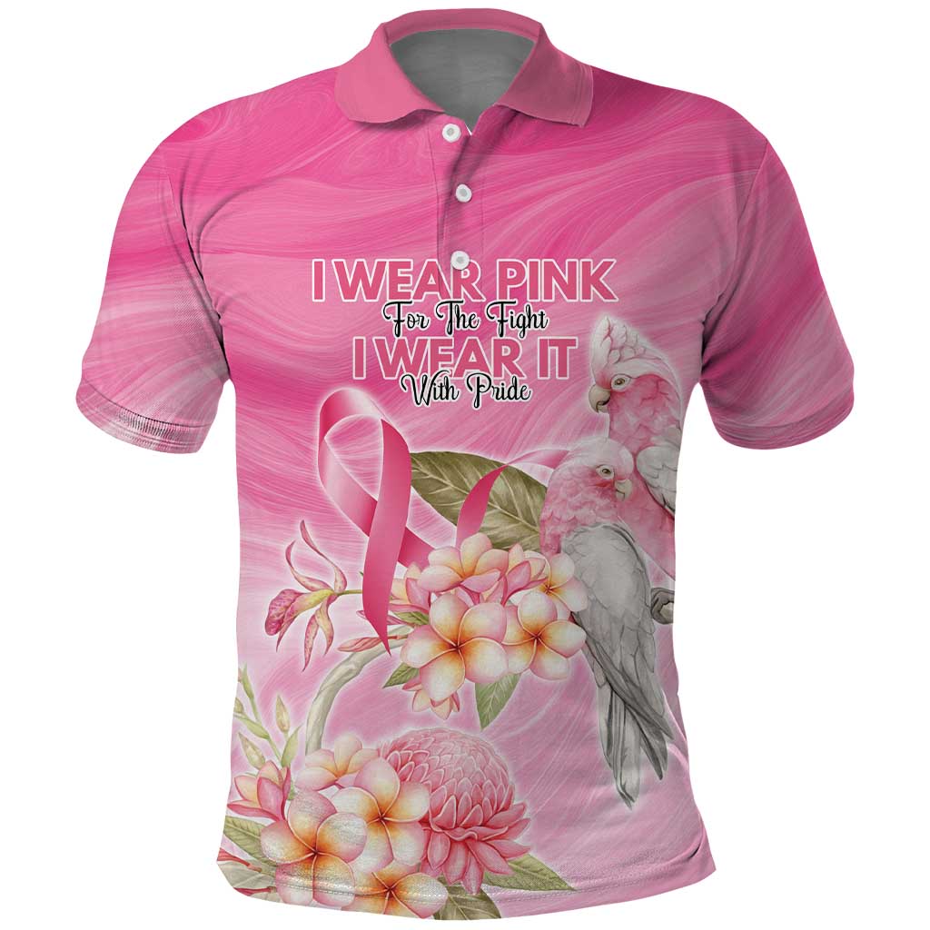 Personalised I Wear Pink For The Fight Polo Shirt Australian Breast Cancer Spirit - Vibe Hoodie