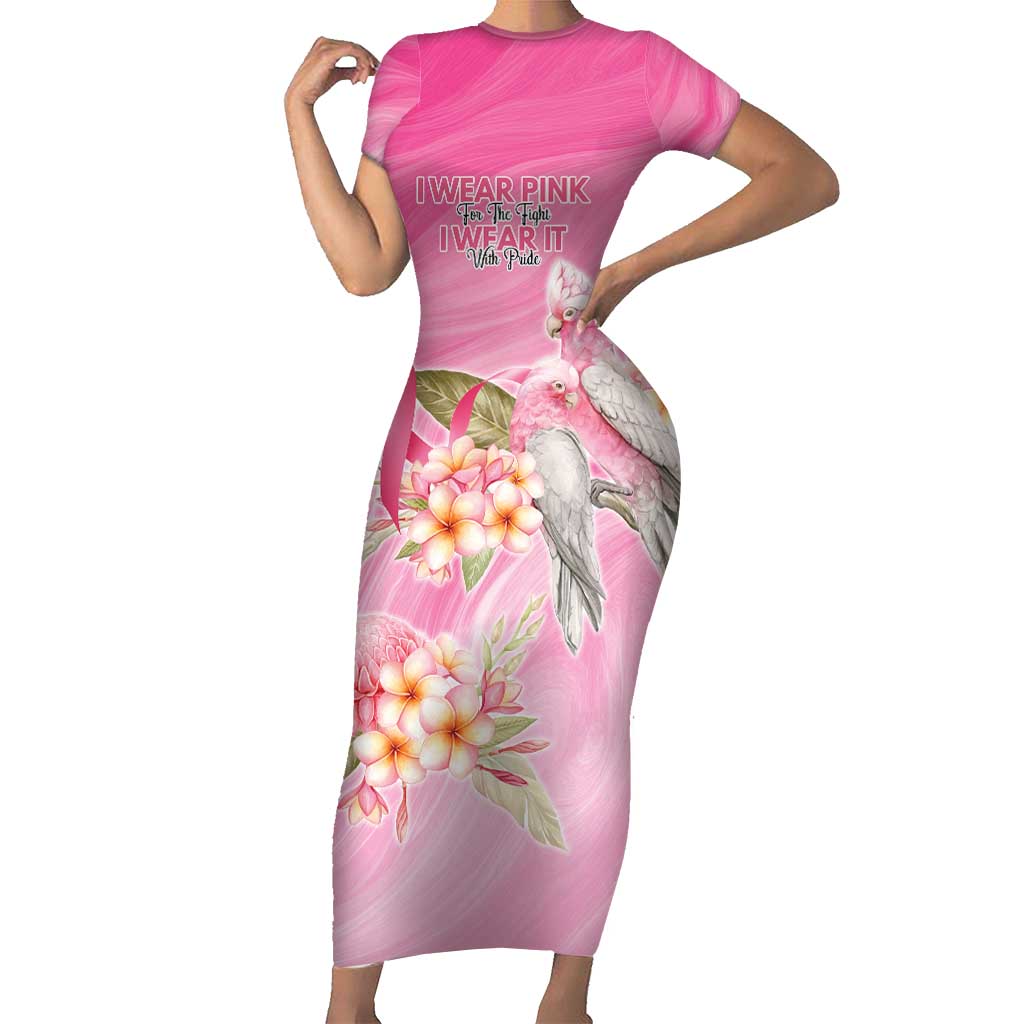 Personalised I Wear Pink For The Fight Short Sleeve Bodycon Dress Australian Breast Cancer Spirit - Vibe Hoodie