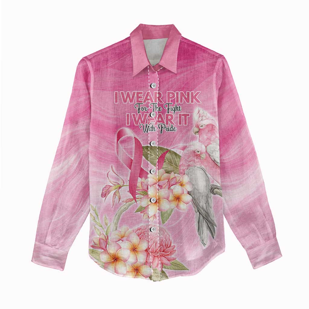 Personalised I Wear Pink For The Fight Women Casual Shirt Australian Breast Cancer Spirit - Vibe Hoodie