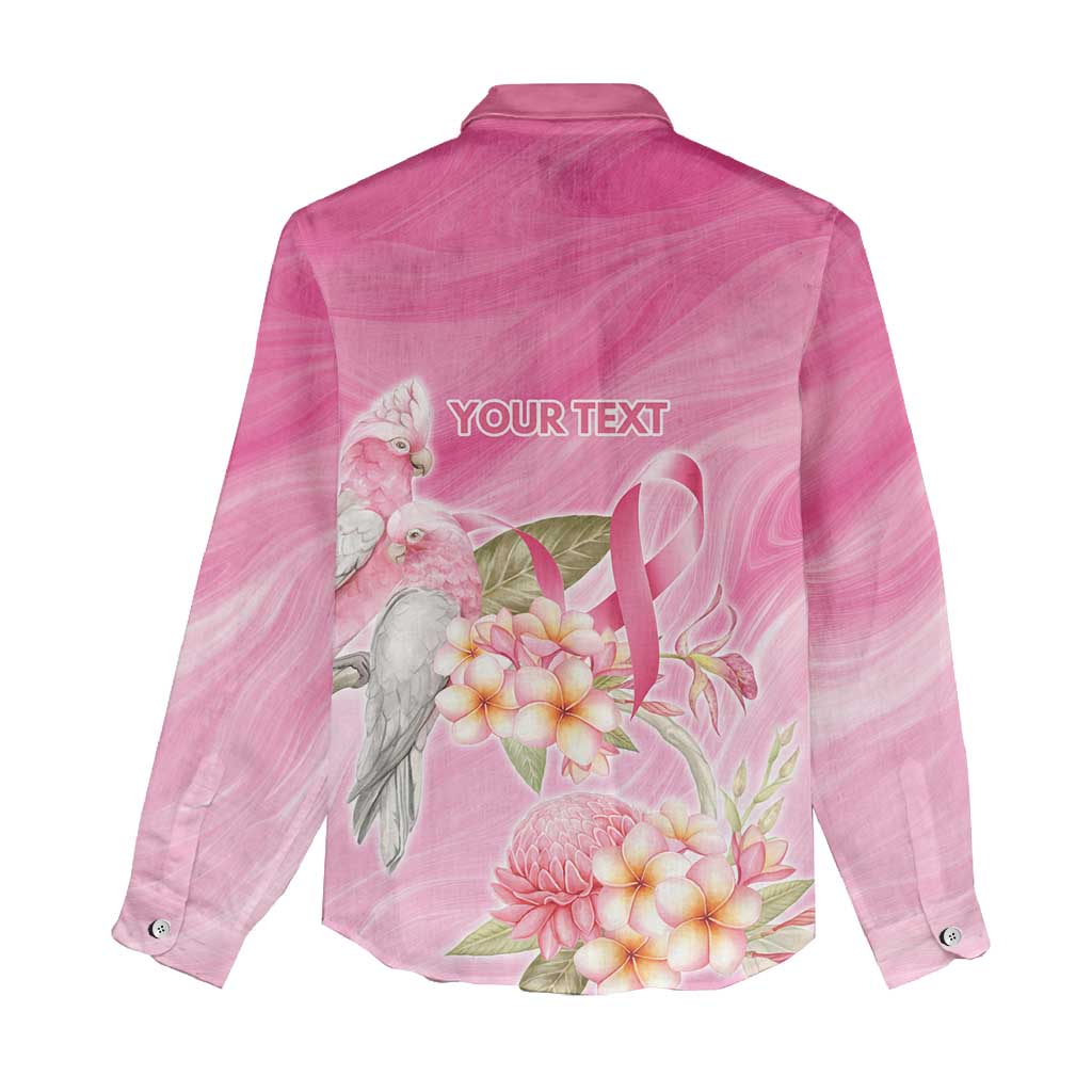 Personalised I Wear Pink For The Fight Women Casual Shirt Australian Breast Cancer Spirit - Vibe Hoodie