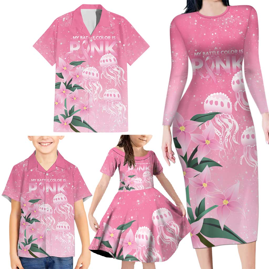 Personalised Pink Boronia of Hope Family Matching Long Sleeve Bodycon Dress and Hawaiian Shirt Australia’s Fight Against Breast Cancer - Vibe Hoodie
