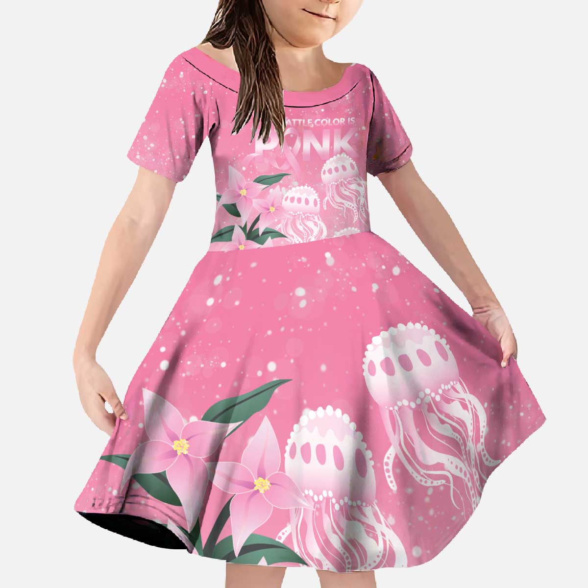 Personalised Pink Boronia of Hope Family Matching Off The Shoulder Long Sleeve Dress and Hawaiian Shirt Australia’s Fight Against Breast Cancer - Vibe Hoodie