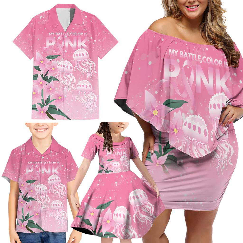 Personalised Pink Boronia of Hope Family Matching Off Shoulder Short Dress and Hawaiian Shirt Australia’s Fight Against Breast Cancer - Vibe Hoodie
