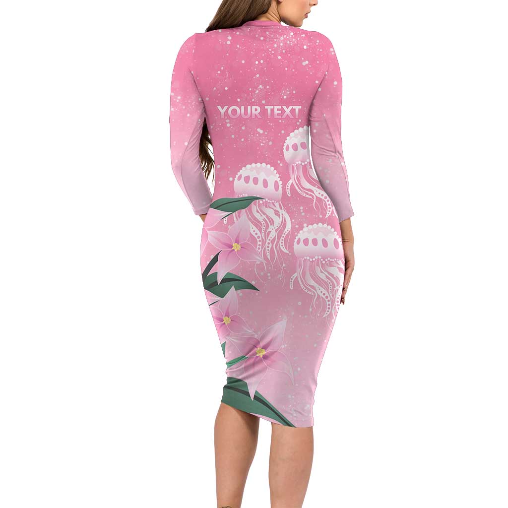 Personalised Pink Boronia of Hope Long Sleeve Bodycon Dress Australia’s Fight Against Breast Cancer - Vibe Hoodie