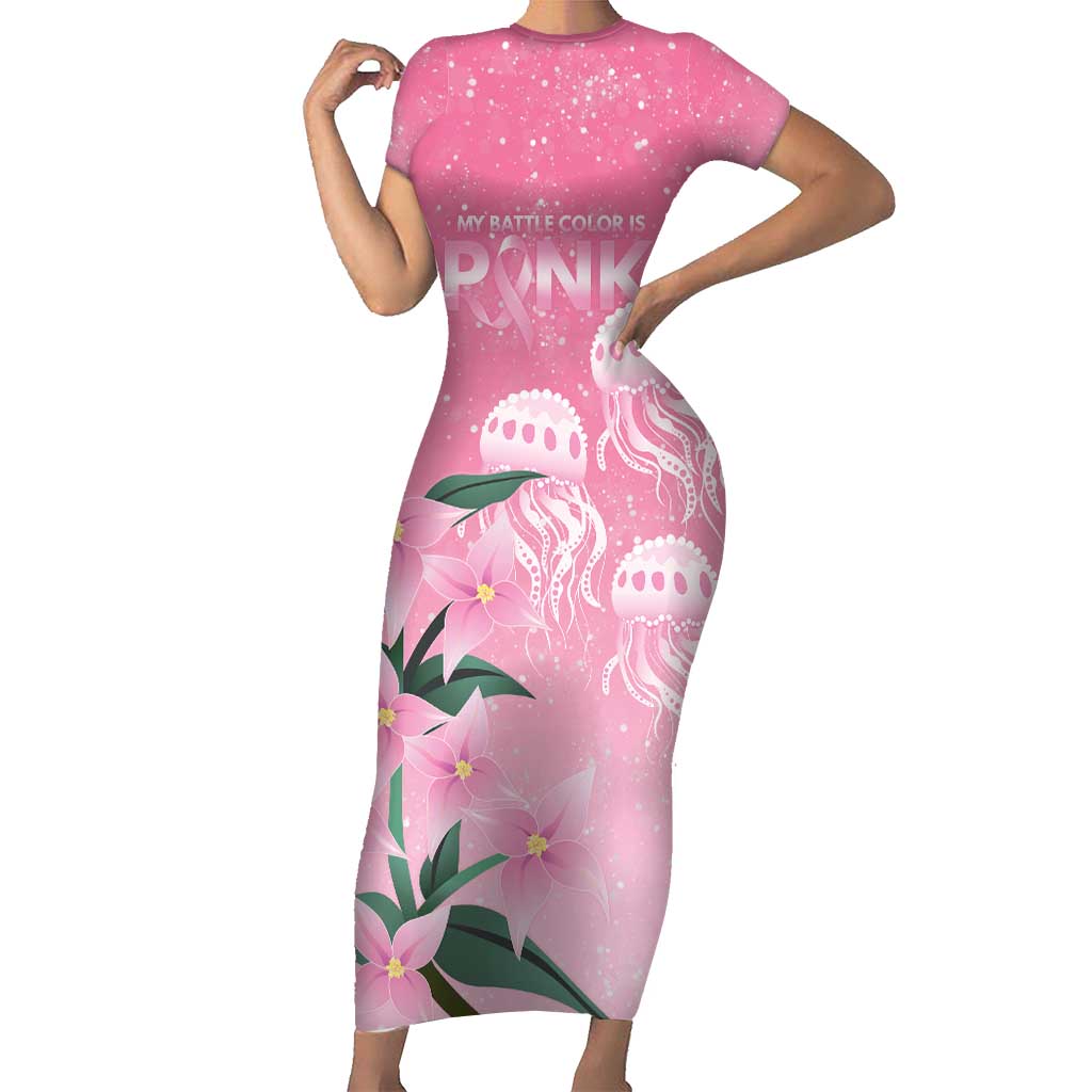 Personalised Pink Boronia of Hope Short Sleeve Bodycon Dress Australia’s Fight Against Breast Cancer - Vibe Hoodie