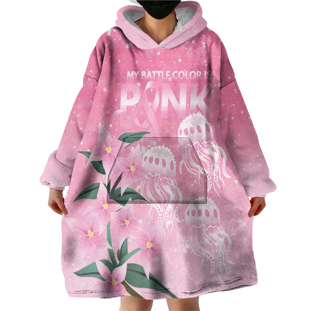 Personalised Pink Boronia of Hope Wearable Blanket Hoodie Australia’s Fight Against Breast Cancer - Vibe Hoodie