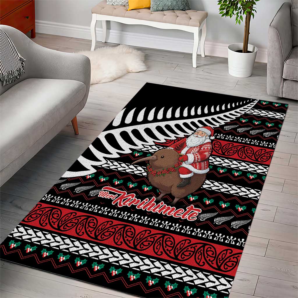 New Zealand Kiwi Santa Christmas Area Rug He Wairua Kirihimete - Vibe Hoodie