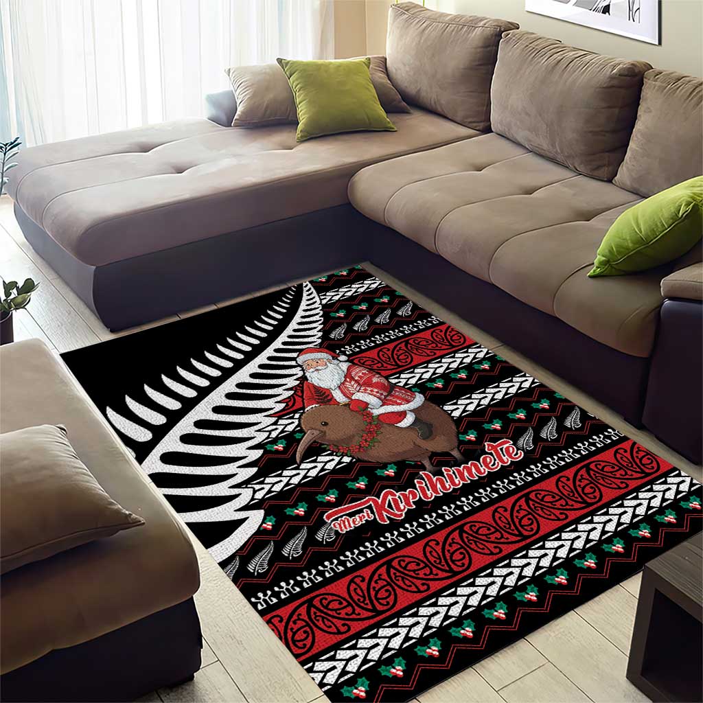 New Zealand Kiwi Santa Christmas Area Rug He Wairua Kirihimete - Vibe Hoodie