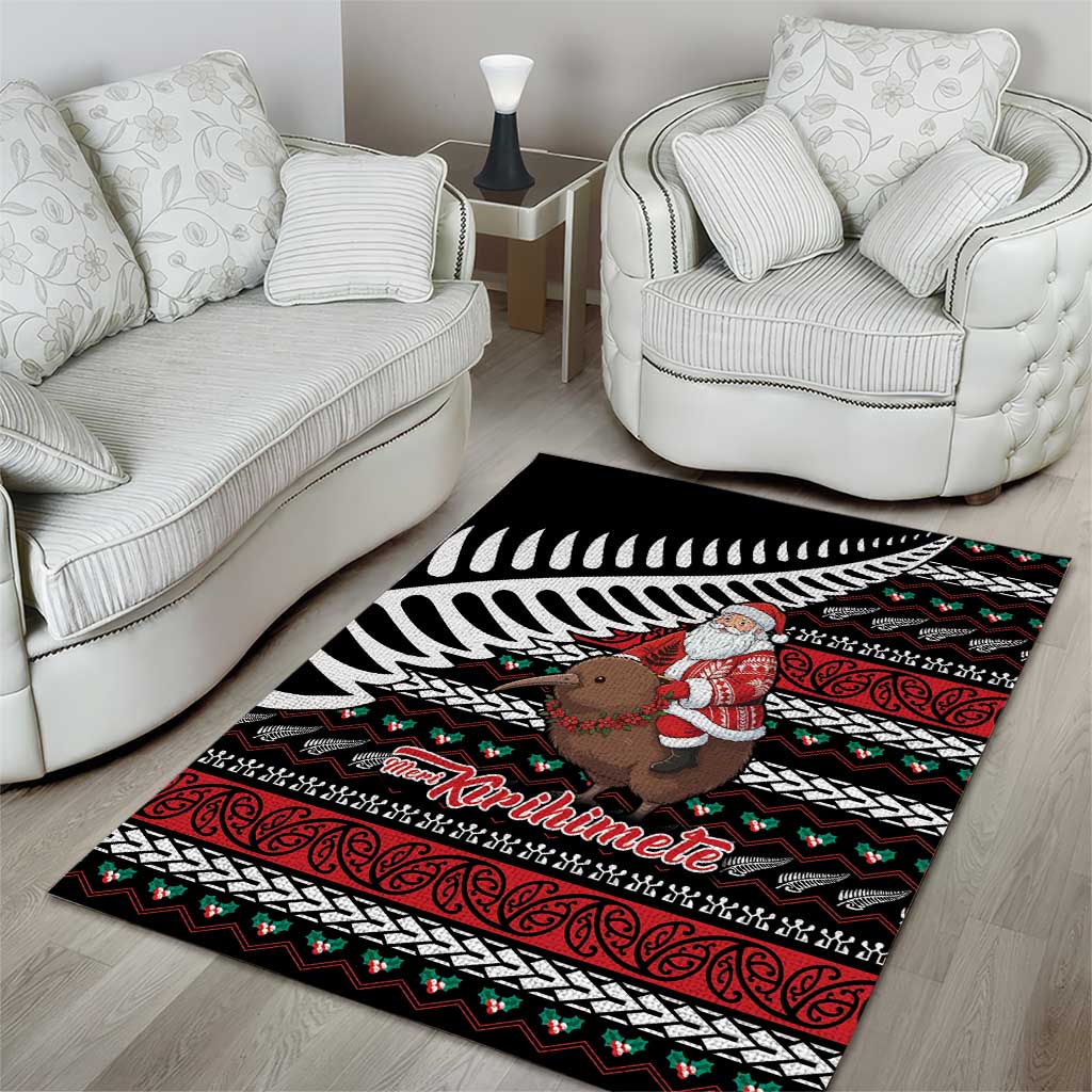 New Zealand Kiwi Santa Christmas Area Rug He Wairua Kirihimete - Vibe Hoodie