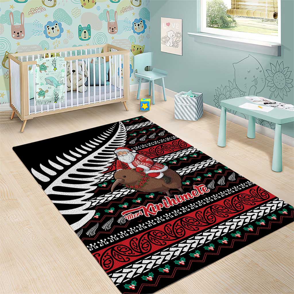 New Zealand Kiwi Santa Christmas Area Rug He Wairua Kirihimete - Vibe Hoodie